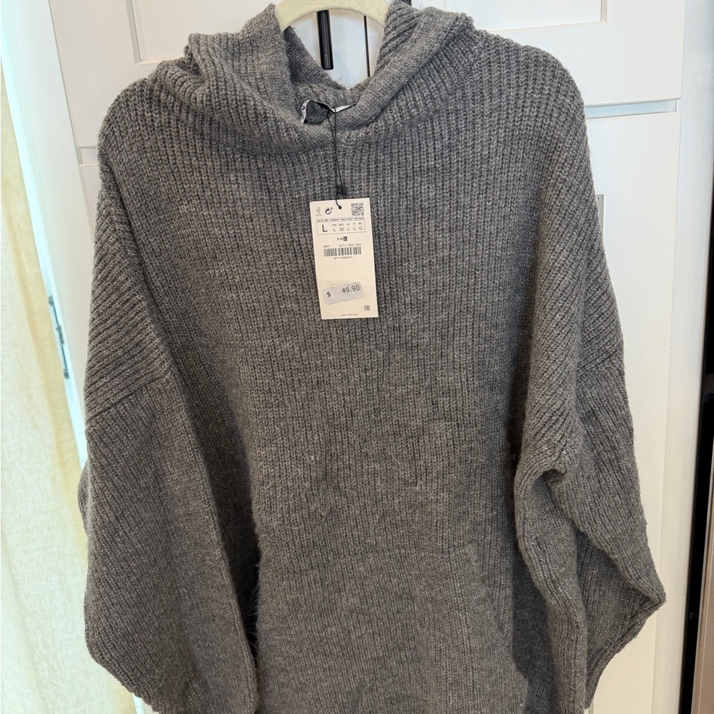 Zara Gray Cowl Neck Sweater